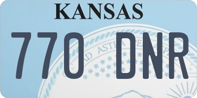 KS license plate 770DNR