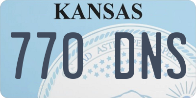 KS license plate 770DNS