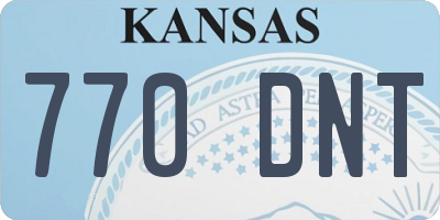 KS license plate 770DNT