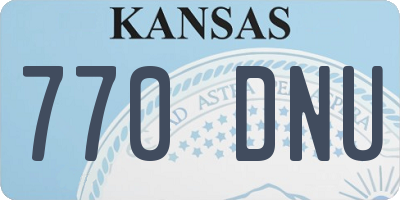 KS license plate 770DNU