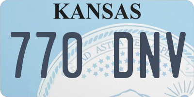 KS license plate 770DNV