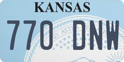 KS license plate 770DNW