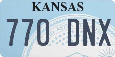 KS license plate 770DNX