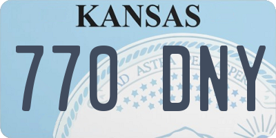 KS license plate 770DNY