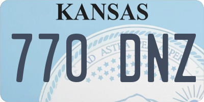KS license plate 770DNZ