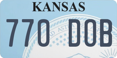 KS license plate 770DOB