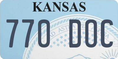 KS license plate 770DOC
