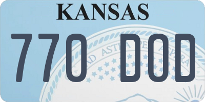 KS license plate 770DOD