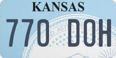 KS license plate 770DOH