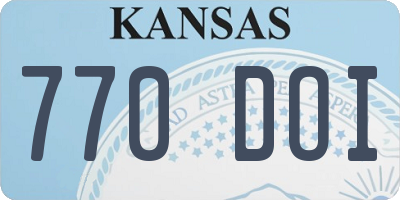 KS license plate 770DOI