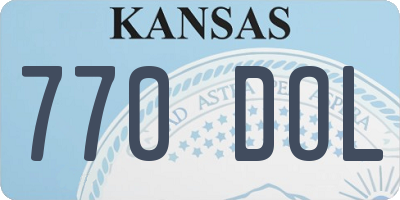 KS license plate 770DOL