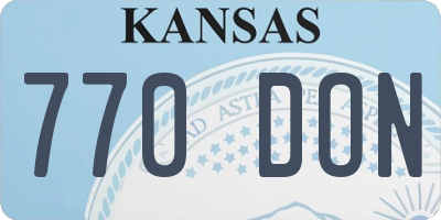 KS license plate 770DON