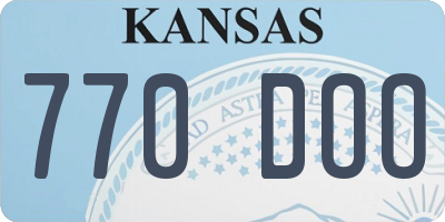 KS license plate 770DOO