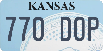KS license plate 770DOP