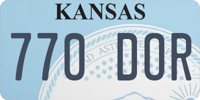 KS license plate 770DOR