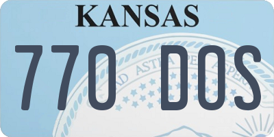 KS license plate 770DOS