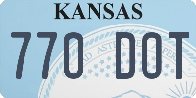 KS license plate 770DOT