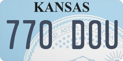 KS license plate 770DOU