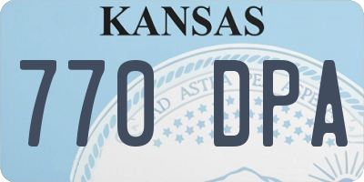 KS license plate 770DPA
