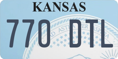 KS license plate 770DTL
