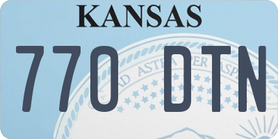 KS license plate 770DTN