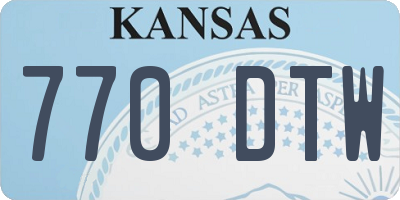 KS license plate 770DTW