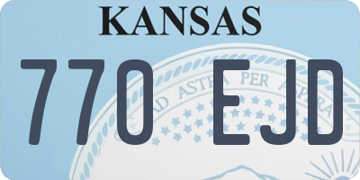 KS license plate 770EJD