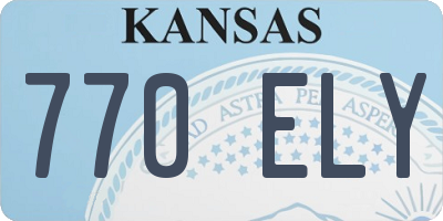 KS license plate 770ELY