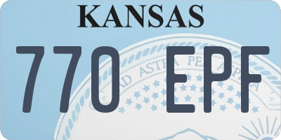 KS license plate 770EPF