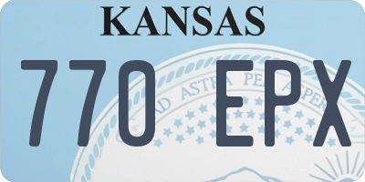 KS license plate 770EPX