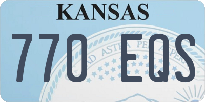 KS license plate 770EQS