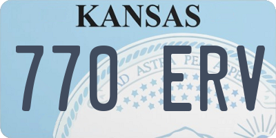 KS license plate 770ERV
