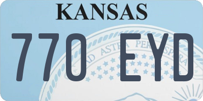 KS license plate 770EYD