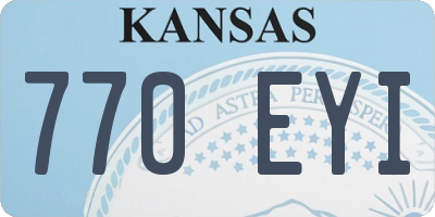 KS license plate 770EYI