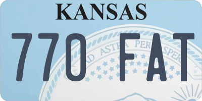 KS license plate 770FAT