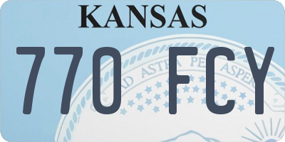 KS license plate 770FCY