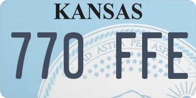 KS license plate 770FFE