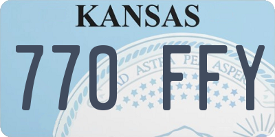 KS license plate 770FFY