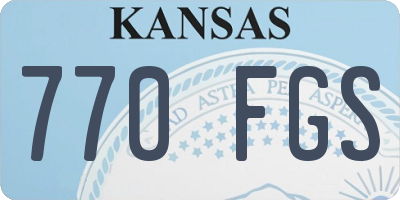 KS license plate 770FGS