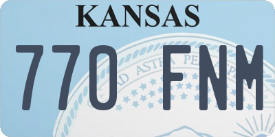 KS license plate 770FNM