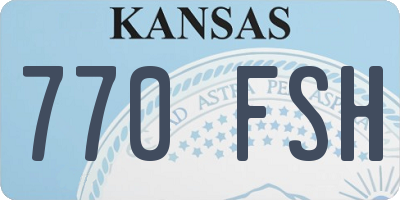KS license plate 770FSH