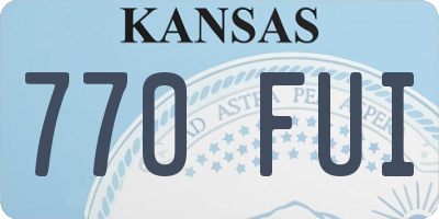 KS license plate 770FUI