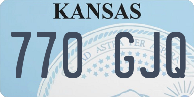 KS license plate 770GJQ