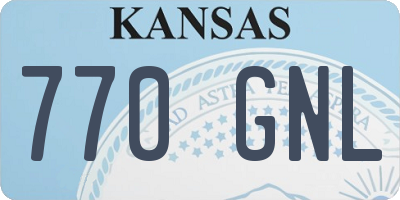 KS license plate 770GNL