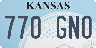 KS license plate 770GNO
