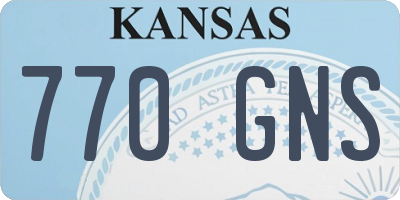 KS license plate 770GNS