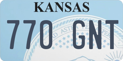 KS license plate 770GNT