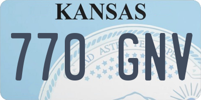 KS license plate 770GNV