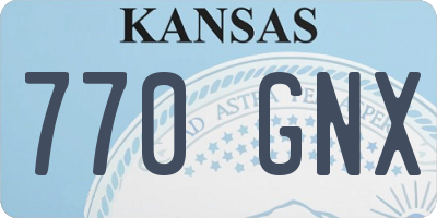 KS license plate 770GNX