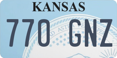 KS license plate 770GNZ